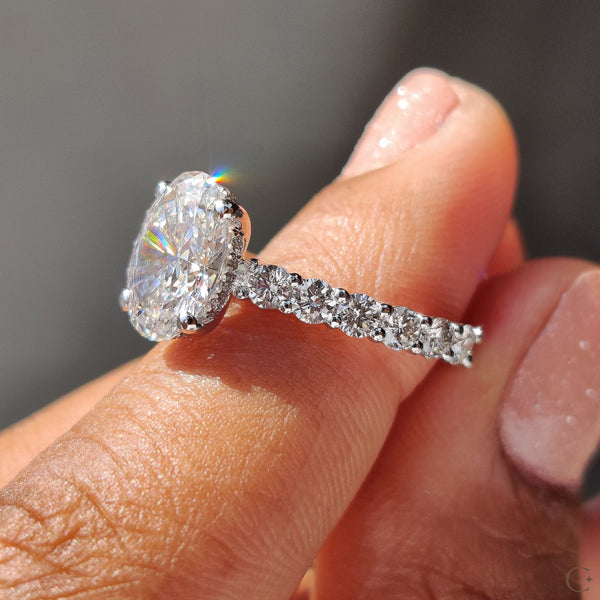 1.50 CT Oval Hidden Halo & Pave Style Lab Grown Diamond Engagement Ring - 2copy 4471ce6c 4e17 4d09 8aa3 a33768028786