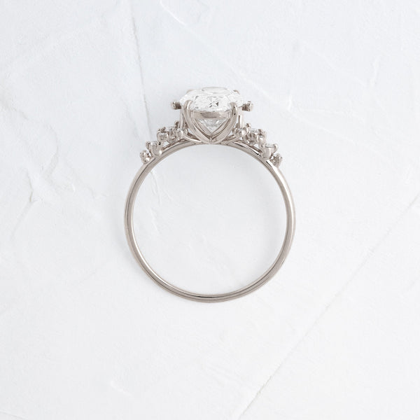 Cluster Style-Oval Lab Grown Diamond Engagement Ring - Solitaire-Oval Lab Grown Diamond Engagement Ring