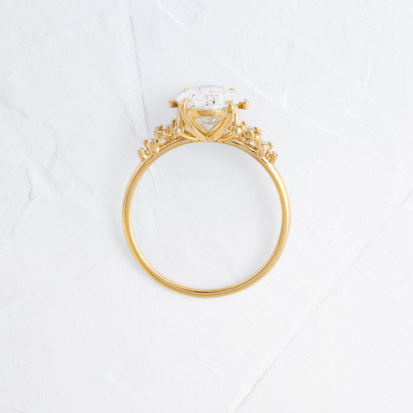 Cluster Style-Oval Lab Grown Diamond Engagement Ring - Solitaire-Oval Lab Grown Diamond Engagement Ring