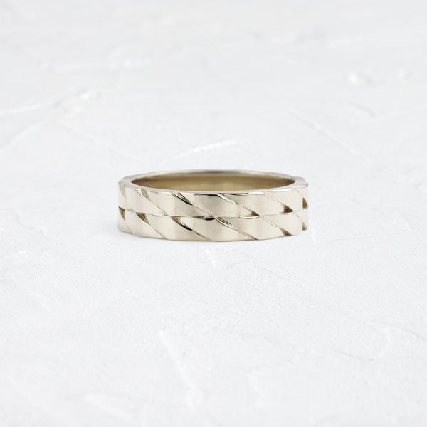 Woven Pattern- Men's Wedding Band - Classic- Men's Wedding Band