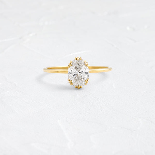 Solitaire Triple Prong-Oval Lab Grown Diamond Engagement Ring - Solitaire-Oval Lab Grown Diamond Engagement Ring