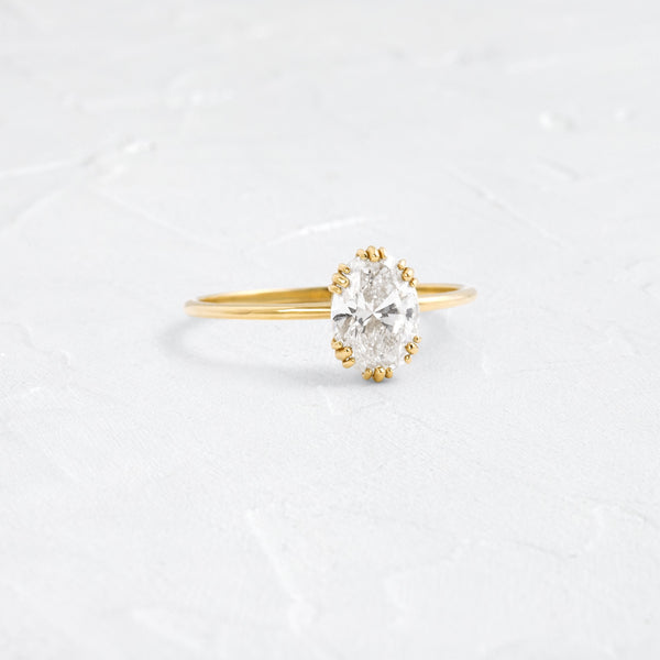 Solitaire Triple Prong-Oval Lab Grown Diamond Engagement Ring - Solitaire-Oval Lab Grown Diamond Engagement Ring