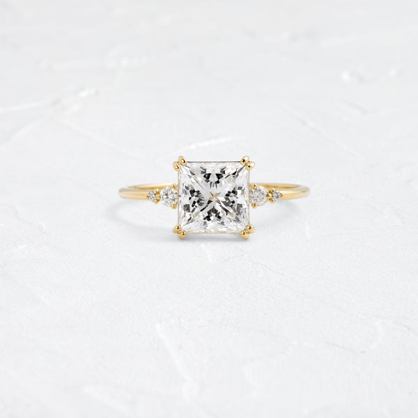 Cluster-Princess Lab Grown Diamond Engagement Ring - Solitaire-Oval Lab Grown Diamond Engagement Ring