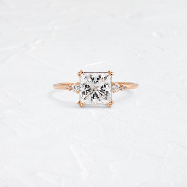 Cluster-Princess Lab Grown Diamond Engagement Ring - Solitaire-Oval Lab Grown Diamond Engagement Ring