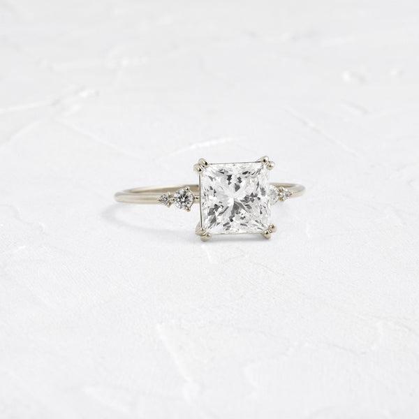 Cluster-Princess Lab Grown Diamond Engagement Ring - Solitaire-Oval Lab Grown Diamond Engagement Ring
