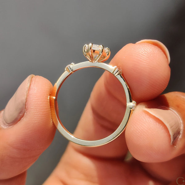 0.70 CT  Pear Dainty Style Lab Grown Diamond Engagement Ring - 3 a8f15af3 f865 41e2 8b42 754a01f35fa3
