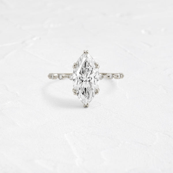 Pave Double Prong-Marquise Lab Grown Diamond Engagement Ring - Solitaire-Oval Lab Grown Diamond Engagement Ring