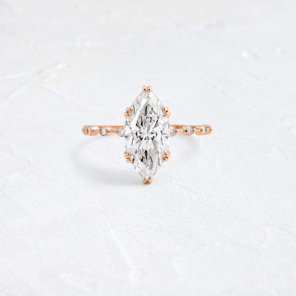 Pave Double Prong-Marquise Lab Grown Diamond Engagement Ring - Solitaire-Oval Lab Grown Diamond Engagement Ring