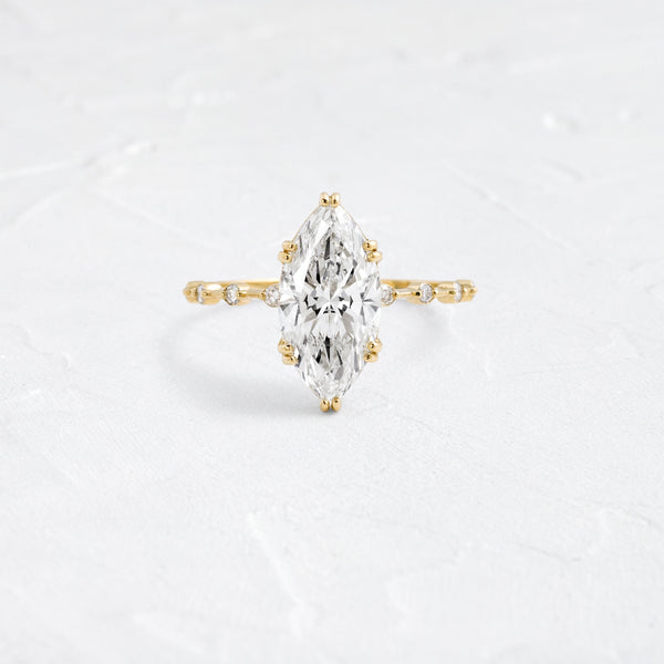 Pave Double Prong-Marquise Lab Grown Diamond Engagement Ring - Solitaire-Oval Lab Grown Diamond Engagement Ring