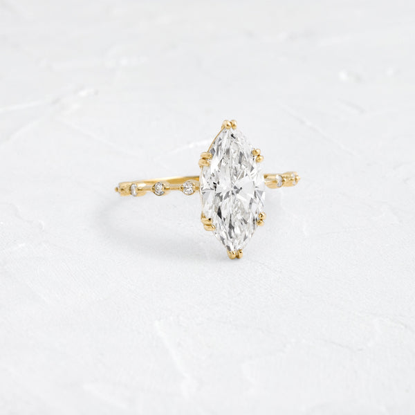 Pave Double Prong-Marquise Lab Grown Diamond Engagement Ring - Solitaire-Oval Lab Grown Diamond Engagement Ring