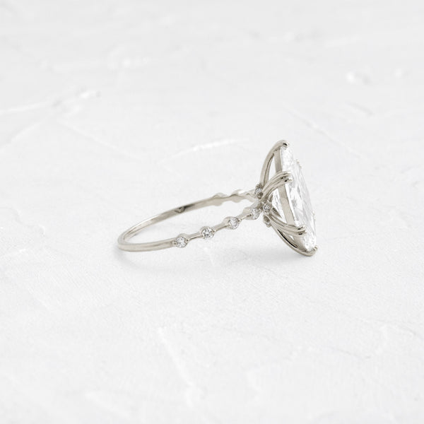 Pave Double Prong-Marquise Lab Grown Diamond Engagement Ring - Solitaire-Oval Lab Grown Diamond Engagement Ring