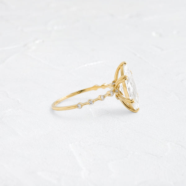 Pave Double Prong-Marquise Lab Grown Diamond Engagement Ring - Solitaire-Oval Lab Grown Diamond Engagement Ring