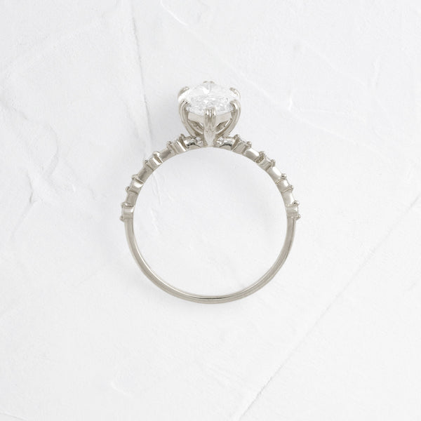 Pave Double Prong-Marquise Lab Grown Diamond Engagement Ring - Solitaire-Oval Lab Grown Diamond Engagement Ring