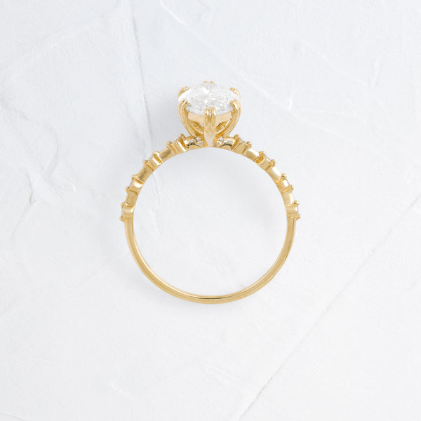Pave Double Prong-Marquise Lab Grown Diamond Engagement Ring - Solitaire-Oval Lab Grown Diamond Engagement Ring