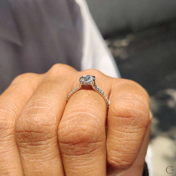 1.50 CT Oval Hidden Halo & Split Pave Style Lab Grown Diamond Engagement Ring - 4 247d2099 f95a 4ceb b96f 29d7e15241b9