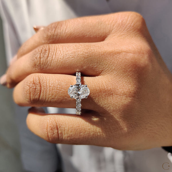 1.50 CT Oval Hidden Halo & Pave Style Lab Grown Diamond Engagement Ring - 4copy 88334b08 fce0 4ad9 900b 3ccc23e0d8a0