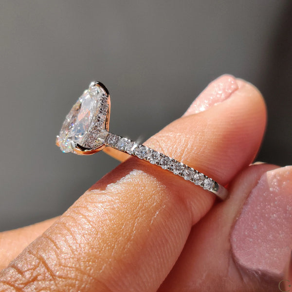 1.0 CT Pear Hidden Halo & Pave Style Lab Grown Diamond Engagement Ring - 4copy c245f919 2e55 422e a69c 13772807a346