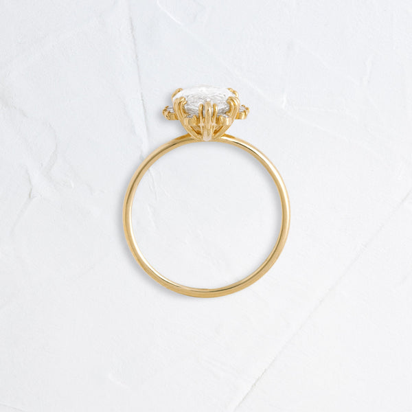 Halo & Triple Prong Style-Marquise Lab Grown Diamond Engagement Ring - Solitaire-Oval Lab Grown Diamond Engagement Ring