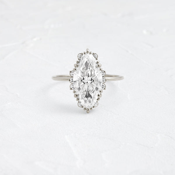 Halo & Triple Prong Style-Marquise Lab Grown Diamond Engagement Ring - Solitaire-Oval Lab Grown Diamond Engagement Ring