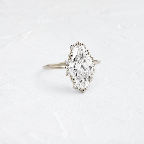 Halo & Triple Prong Style-Marquise Lab Grown Diamond Engagement Ring - Solitaire-Oval Lab Grown Diamond Engagement Ring