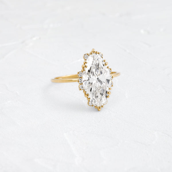 Halo & Triple Prong Style-Marquise Lab Grown Diamond Engagement Ring - Solitaire-Oval Lab Grown Diamond Engagement Ring