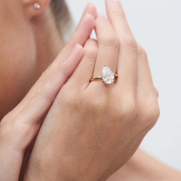 Solitaire-Pear Lab Grown Diamond Engagement Ring - Solitaire-Oval Lab Grown Diamond Engagement Ring