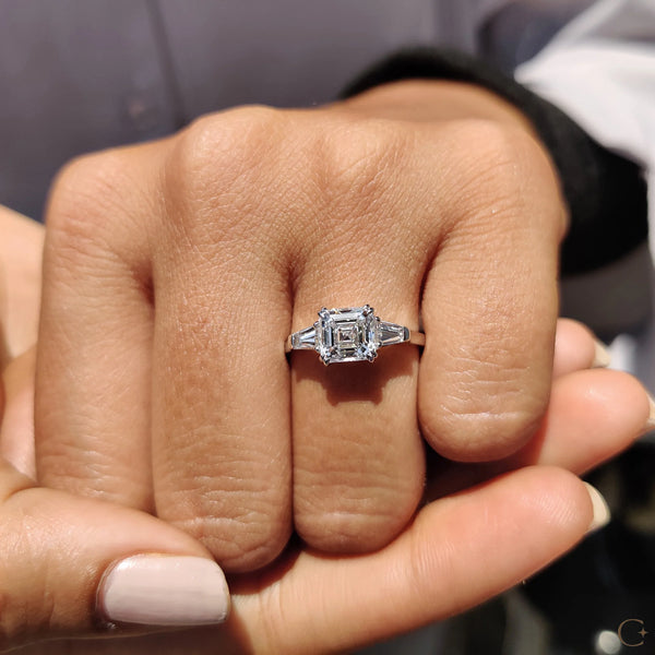 1.50 CT Asscher Three Stone Style Lab Grown Diamond Engagement Ring - 5copy 10b8127a 4d90 4238 b4d6 7bf132c98ff0