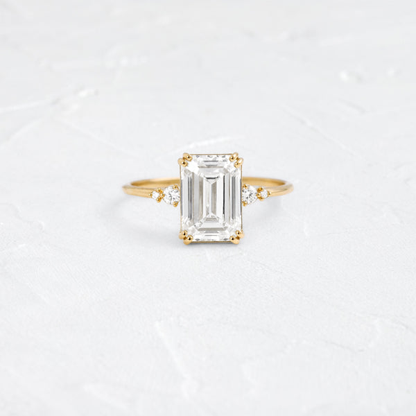 Cluster-Emerald Lab Grown Diamond Engagement Ring - Solitaire-Oval Lab Grown Diamond Engagement Ring