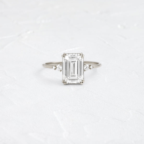 Cluster-Emerald Lab Grown Diamond Engagement Ring - Solitaire-Oval Lab Grown Diamond Engagement Ring