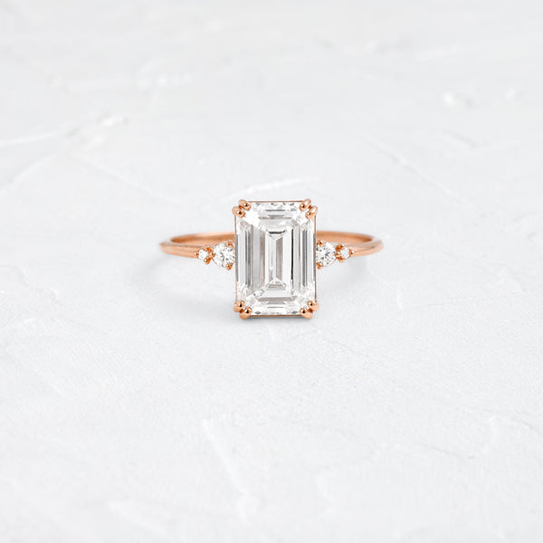 Cluster-Emerald Lab Grown Diamond Engagement Ring - Solitaire-Oval Lab Grown Diamond Engagement Ring