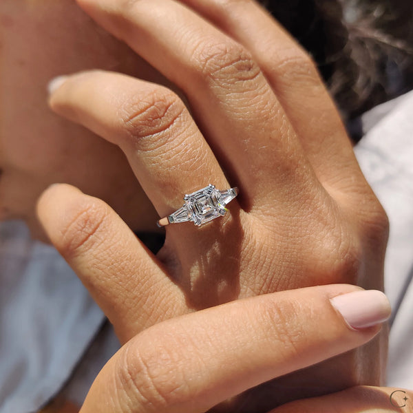 1.50 CT Asscher Three Stone Style Lab Grown Diamond Engagement Ring - 6copy 29259121 cf2d 4a42 8886 ea004a311f84