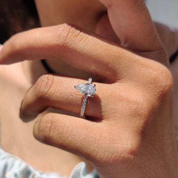 1.0 CT Pear Hidden Halo & Pave Style Lab Grown Diamond Engagement Ring - 6copy c1805006 a92f 4ba9 928a 8e0f4dab1a21