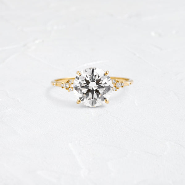 Cluster & Dainty Pave-Round Lab Grown Diamond Engagement Ring - Solitaire-Oval Lab Grown Diamond Engagement Ring