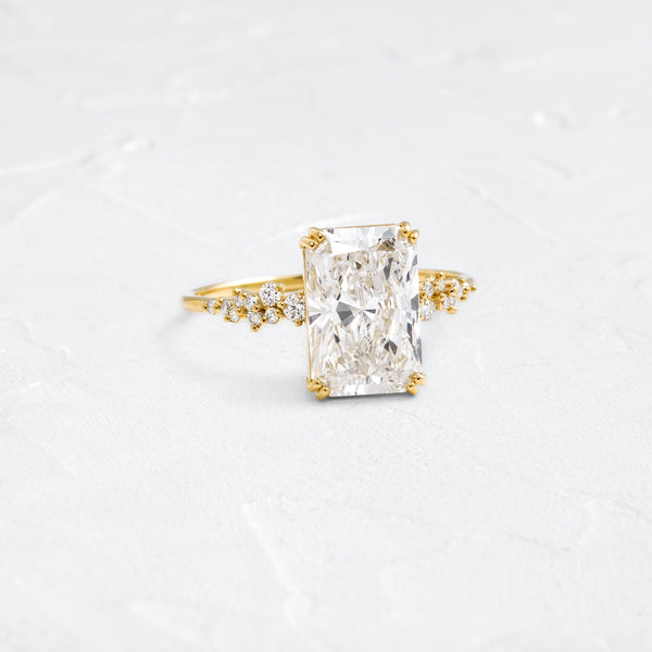 Cluster & Double Prong-Radiant Lab Grown Diamond Engagement Ring - Solitaire-Oval Lab Grown Diamond Engagement Ring