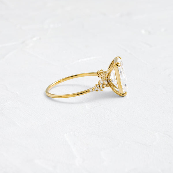 Cluster & Double Prong-Radiant Lab Grown Diamond Engagement Ring - Solitaire-Oval Lab Grown Diamond Engagement Ring