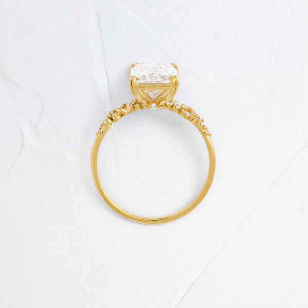 Cluster & Double Prong-Radiant Lab Grown Diamond Engagement Ring - Solitaire-Oval Lab Grown Diamond Engagement Ring