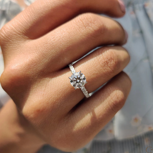 1.50 CT Round Hidden Halo & Pave Style Lab Grown Diamond Engagement Ring - 7copy 1c7dae1c b816 4a84 981f ffc599c3b428