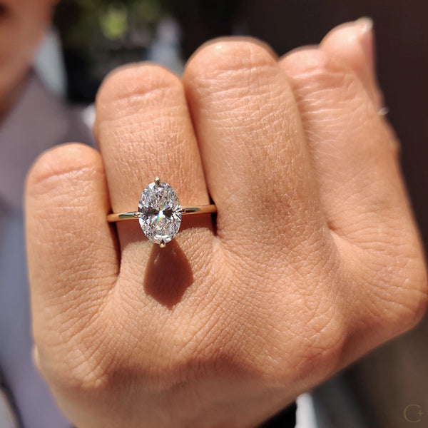 1.50 CT Oval Solitaire & Compass Prong Style Lab Grown Diamond Engagement Ring - 7copy 7a96c9ca 6898 4eb7 916a 58a9cfc114f4