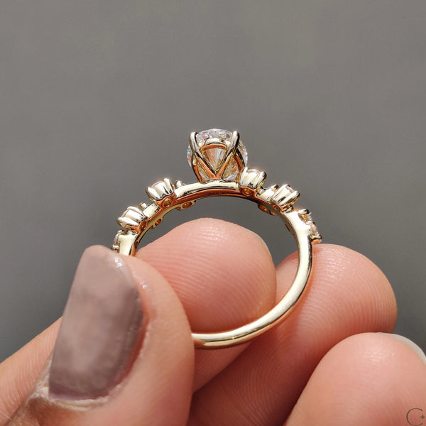 1.50 CT Oval Cluster Style Lab Grown Diamond Engagement Ring - 7copy 93101956 198d 4abc b4ac ae4fe3781657