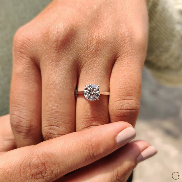 2.0 CT Round Solitaire & Cathedral Style Lab Grown Diamond Engagement Ring - 7copy c9bec4da d91e 46a6 ac83 93d7bbfa4fe2