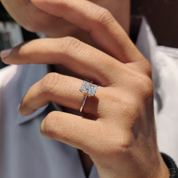 1.50 CT Radiant Solitaire & Tulip Style Lab Grown Diamond Engagement Ring - 7copy f08a66ce 51da 4c97 8384 90708dec56e5