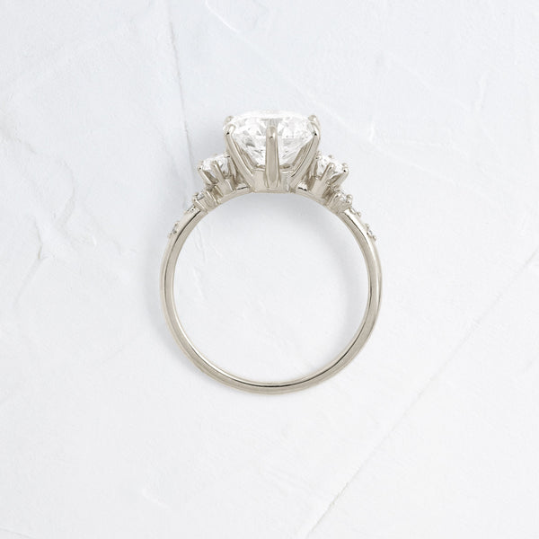Cluster-Round Lab Grown Diamond Engagement Ring - Solitaire-Oval Lab Grown Diamond Engagement Ring