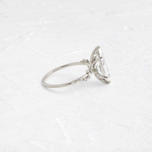 Cluster-Marquise Lab Grown Diamond Engagement Ring - Solitaire-Oval Lab Grown Diamond Engagement Ring