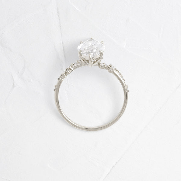 Cluster-Marquise Lab Grown Diamond Engagement Ring - Solitaire-Oval Lab Grown Diamond Engagement Ring
