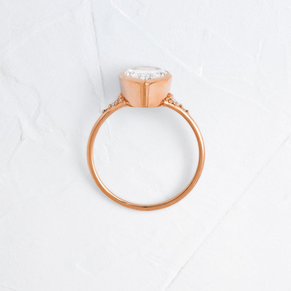 Bezel & Cluster Style-Pear Lab Grown Diamond Engagement Ring - Solitaire-Oval Lab Grown Diamond Engagement Ring