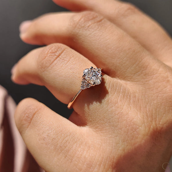 0.50 CT Oval Cluster Style Lab Grown Diamond Engagement Ring - 8 b39976f3 8df8 4647 b3d6 71c05c7b2a1d