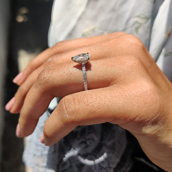 1.0 CT Pear Hidden Halo & Pave Style Lab Grown Diamond Engagement Ring - 8copy f25e0be8 b9f8 4550 aded 340a056ef52d
