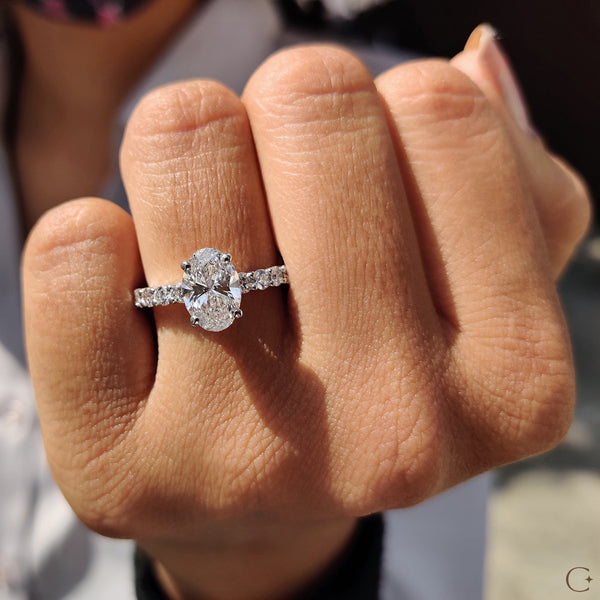 1.50 CT Oval Hidden Halo & Pave Style Lab Grown Diamond Engagement Ring - 9copy aa1eca8d 3133 4179 9663 f67242294678