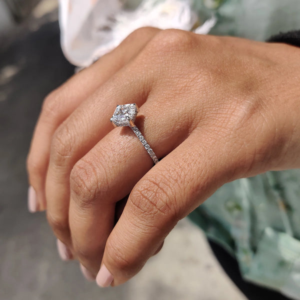 1.50 CT Asscher Hidden Halo & Pave Style Lab Grown Diamond Engagement Ring - 9copy e4b8af0d b717 4382 b6d1 c516f4e0dde2