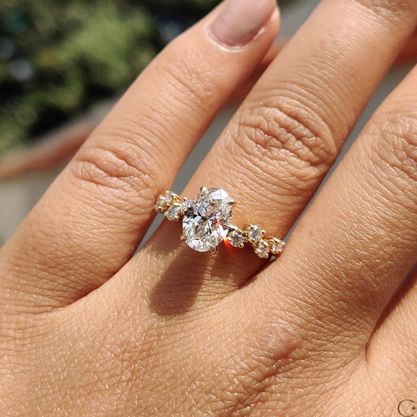 1.50 CT Oval Cluster Style Lab Grown Diamond Engagement Ring - 9copy fd223fcf 39c3 48af b9a7 d5c6a012ae5e